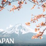 50 Books About Japan image with cherry blossoms and Mount Fuji