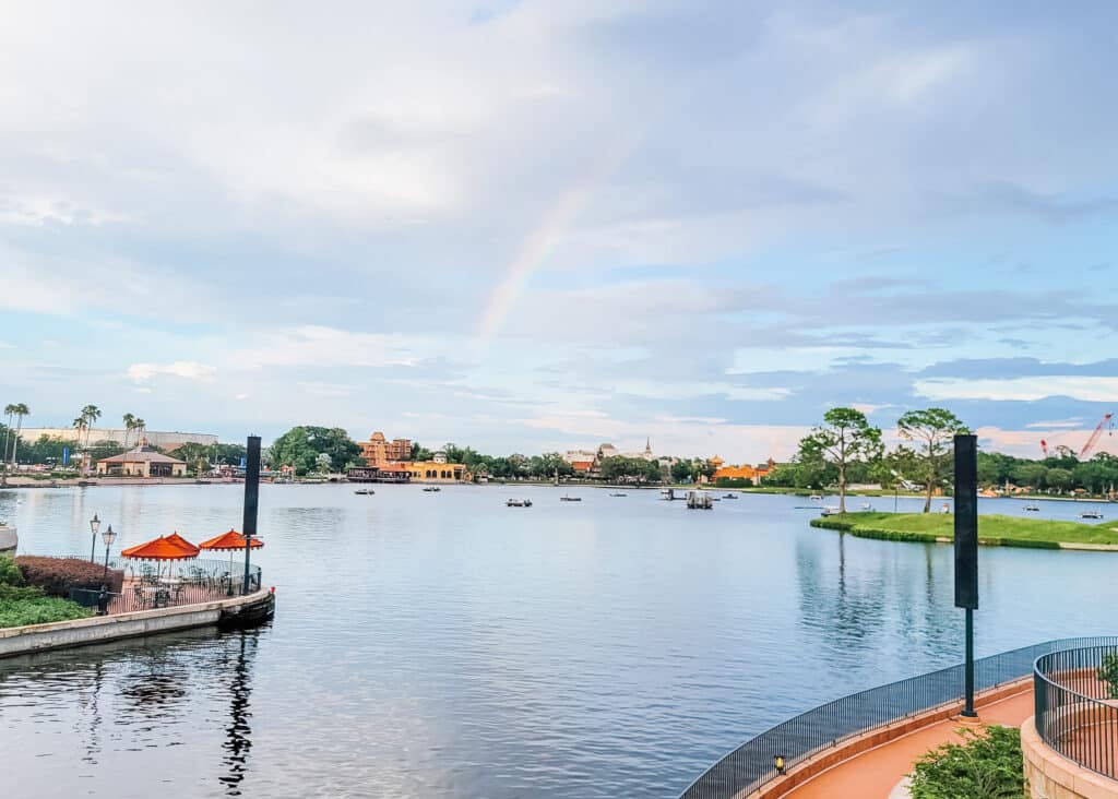 Looking out over Epcot's World Showcase Lagoon